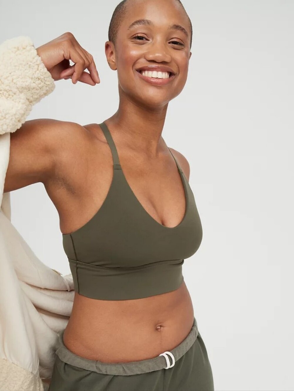 aerie Olive Green Crossback Sports Bralette